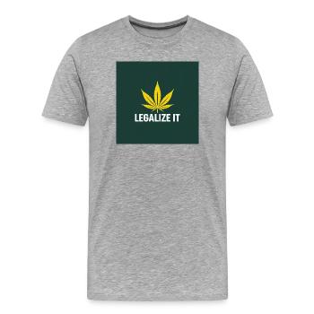 Cannabis Legalization Sheet - Men's Premium Organic T-Shirt - heather grey - Front - Damien (186cm)