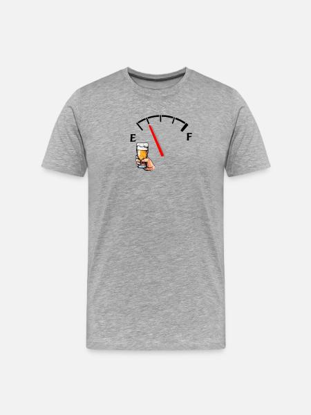 Bier und Panzeranzeige Karikatur - Männer Premium Bio T-Shirt - Grau meliert