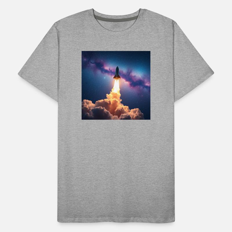Rocket jump through nebula galaxy Men's Premium Organic T-Shirt