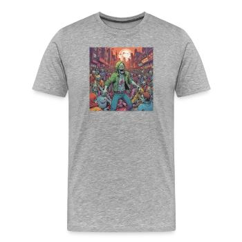 Zombie storm in the city - Men's Premium Organic T-Shirt - heather grey - Front - Damien (186cm)