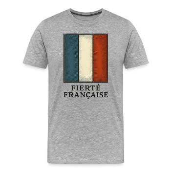 French flag - France - Men's Premium Organic T-Shirt - heather grey - Front - Damien (186cm)