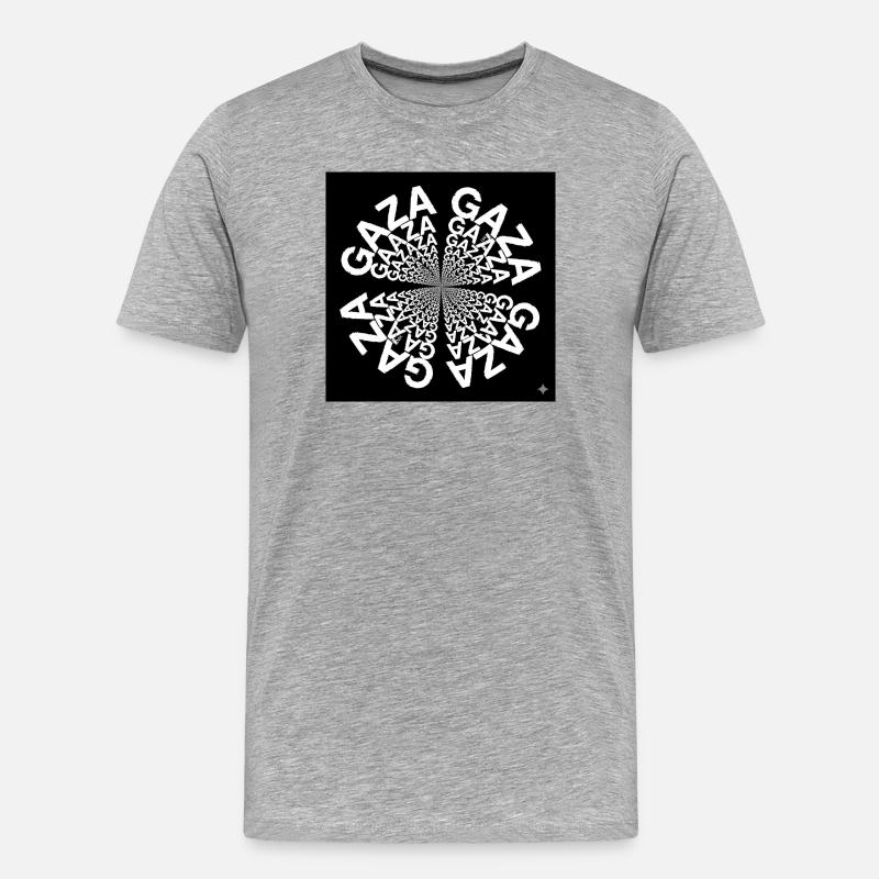 Hypnotische typografische Spirale - Männer Premium Bio T-Shirt - Grau meliert