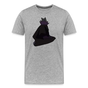 Reine de l’ombre en manteau de velours - T-shirt bio Premium Homme - gris chiné - Devant - Damien (186cm)
