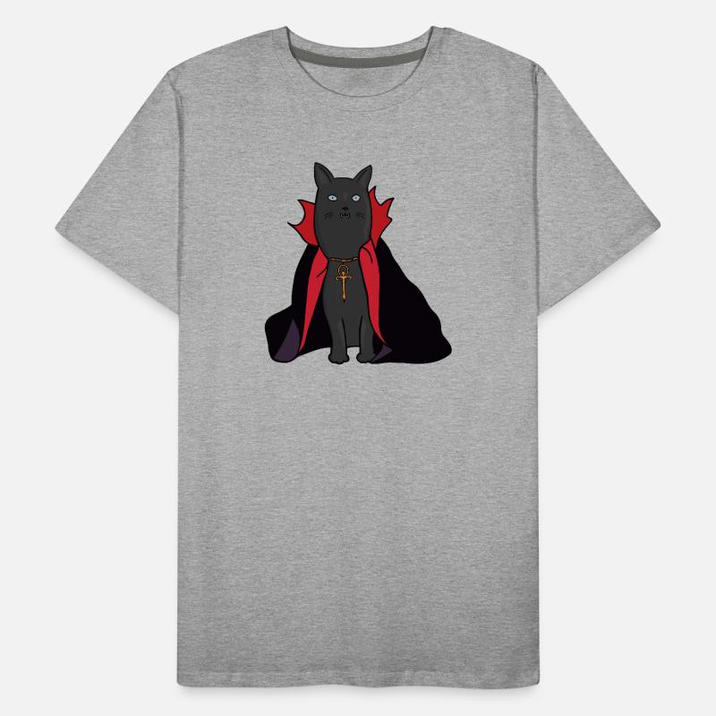 Midnight Vampire Cat with a Cape Men's Premium Organic T-Shirt