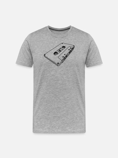 Cassette Oblique Retro – Music Mixtape Design - Men's Premium Organic T-Shirt - heather grey