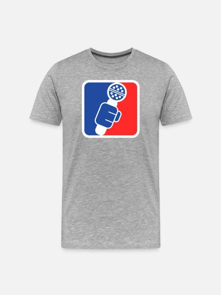 Microphone Check League Icon – Sportfan - Männer Premium Bio T-Shirt - Grau meliert