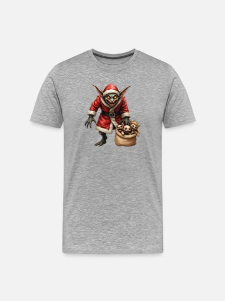 Christmas Goblin with Creatures - Men's Premium Organic T-Shirt - heather grey