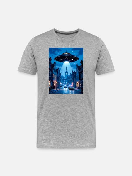 Belgian Wave – UFOs in the sky - Men's Premium Organic T-Shirt - heather grey