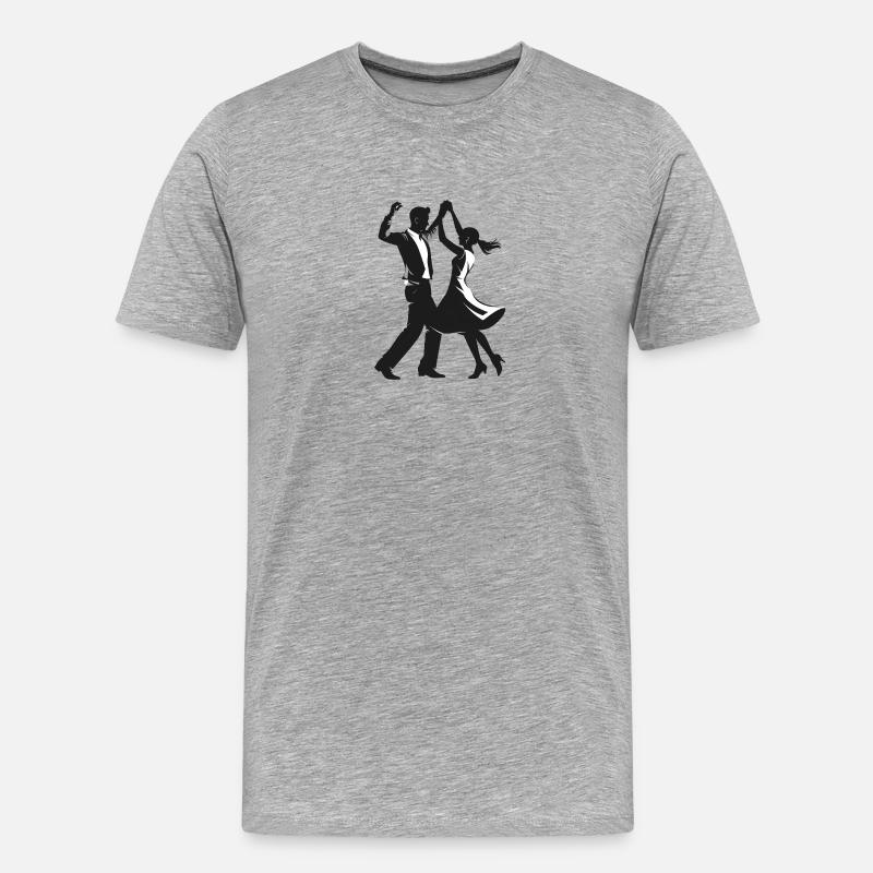 Tanzendes Paar - Cooles Silhouetten-Logo - Männer Premium Bio T-Shirt - Grau meliert