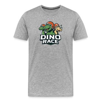 Logo Course de Dinosaure DinoRace - T-shirt bio Premium Homme - gris chiné - Devant - Damien (186cm)