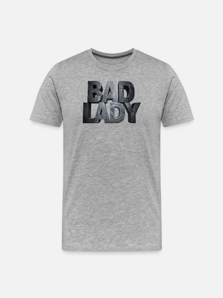 Bad Lady – Monumentale Steinbuchstaben in Grau - Männer Premium Bio T-Shirt - Grau meliert