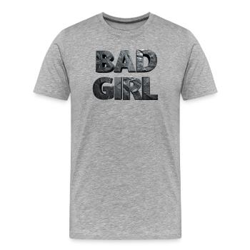 Bad Girl – Smooth Stone - Men's Premium Organic T-Shirt - heather grey - Front - Damien (186cm)