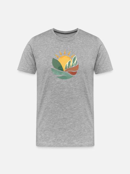 Minimalist landscape with sunrise - Men's Premium Organic T-Shirt - heather grey