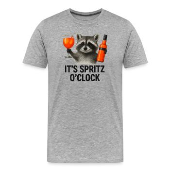 It's Spritz O'Clock Waschbär Party Geschenkidee - Männer Premium Bio T-Shirt - Grau meliert - Vorne - Damien (186cm)