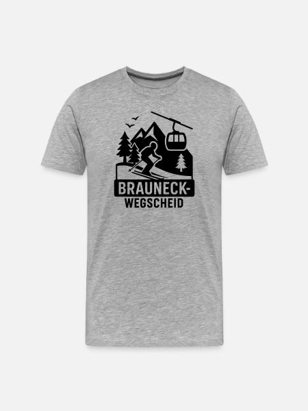 Brauneck Wegscheid Skis - Men's Premium Organic T-Shirt - heather grey