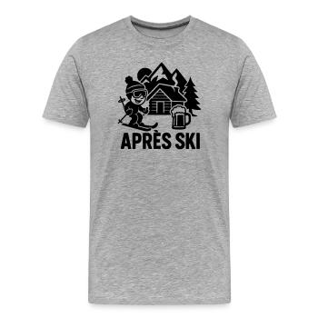 après ski outfit - Männer Premium Bio T-Shirt - Grau meliert - Vorne - Damien (186cm)