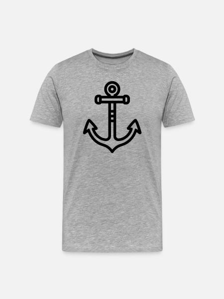 Anker - Männer Premium Bio T-Shirt - Grau meliert