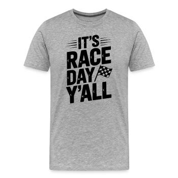 It’s Race Day Y’all - Men's Premium Organic T-Shirt - heather grey - Front - Damien (186cm)