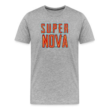 Lettrage néon Super Nova - T-shirt bio Premium Homme - gris chiné - Devant - Damien (186cm)