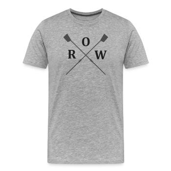 Emblème des rames de l’emprise, lames de gouvernail, crânes de rame - T-shirt bio Premium Homme - gris chiné - Devant - Damien (186cm)