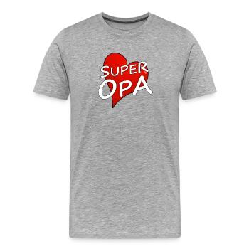 Super grand-père - T-shirt bio Premium Homme - gris chiné - Devant - Damien (186cm)