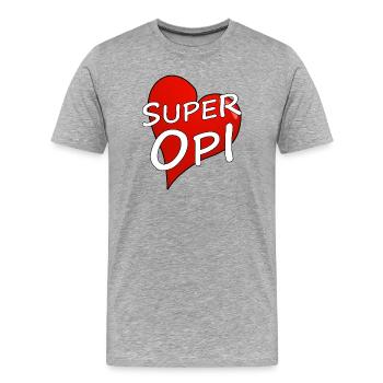 SUPER OPI - Männer Premium Bio T-Shirt - Grau meliert - Vorne - Damien (186cm)