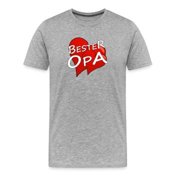BESTER OPA - Männer Premium Bio T-Shirt - Grau meliert - Vorne - Damien (186cm)
