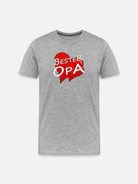 BESTER OPA - Männer Premium Bio T-Shirt - Grau meliert