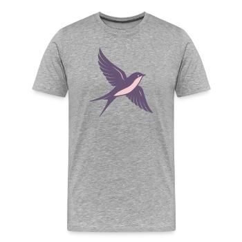 Pastelllila Kolibri schlanke Flügel - Männer Premium Bio T-Shirt - Grau meliert - Vorne - Damien (186cm)