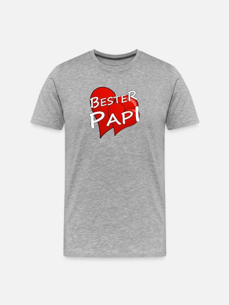 BESTER PAPI - Männer Premium Bio T-Shirt - Grau meliert
