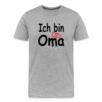 Grand-mère - T-shirt bio Premium Homme - gris chiné - Devant - Damien (186cm)