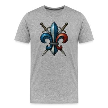 Fleur de Lys - France - Men's Premium Organic T-Shirt - heather grey - Front - Damien (186cm)