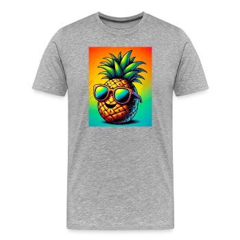 Ananas - T-shirt bio Premium Homme - gris chiné - Devant - Damien (186cm)
