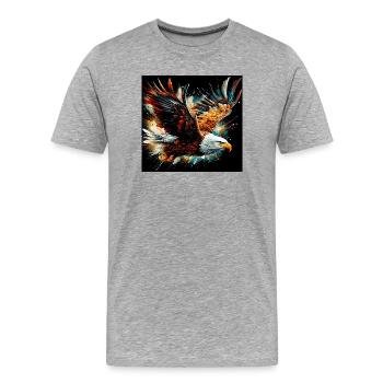 eagle - Men's Premium Organic T-Shirt - heather grey - Front - Damien (186cm)