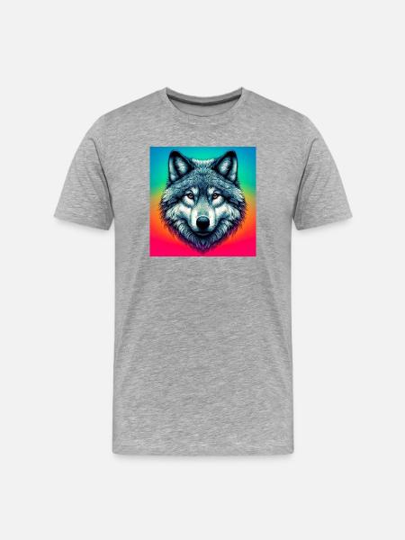 Wolf - Men's Premium Organic T-Shirt - heather grey