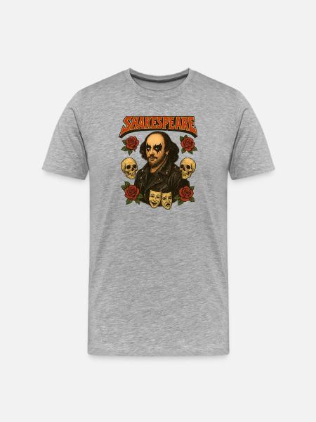 Shakespeare Rock Star - Men's Premium Organic T-Shirt - heather grey