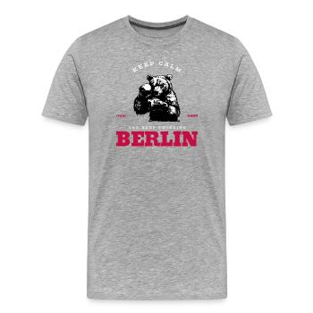 Boxing Club Berlin Bär Berlin  - Männer Premium Bio T-Shirt - Grau meliert - Vorne - Damien (186cm)