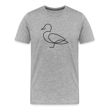 Croquis de canard – Motif animalier minimaliste - T-shirt bio Premium Homme - gris chiné - Devant - Damien (186cm)