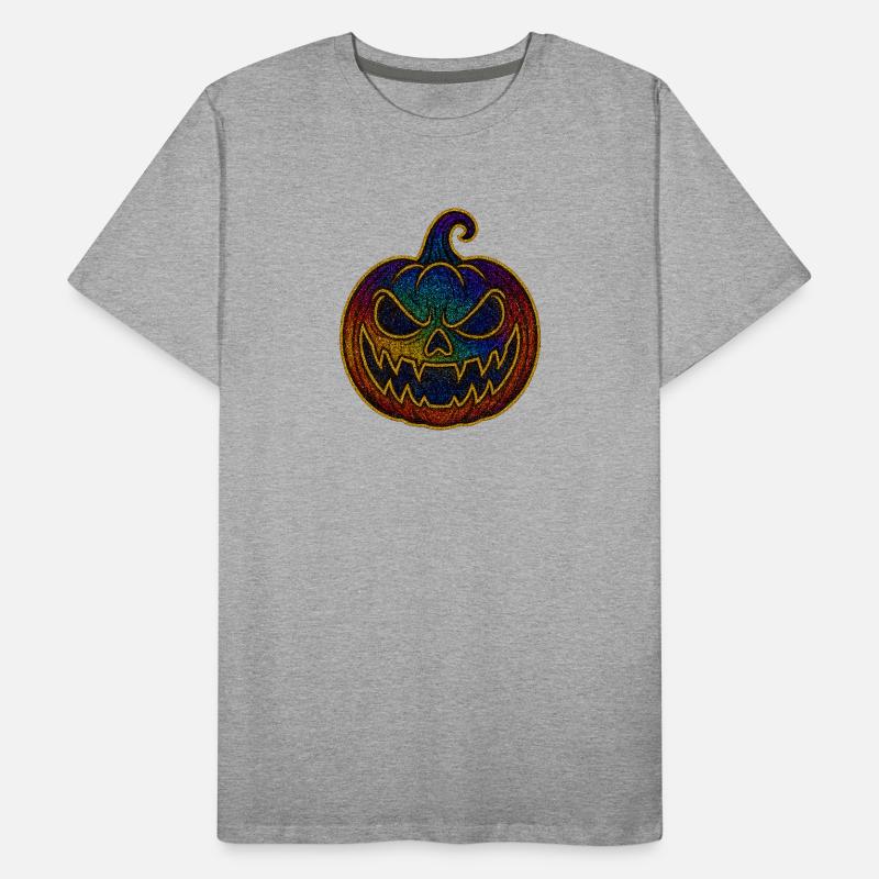 Glittering Rainbow Pumpkin for Halloween Men's Premium Organic T-Shirt