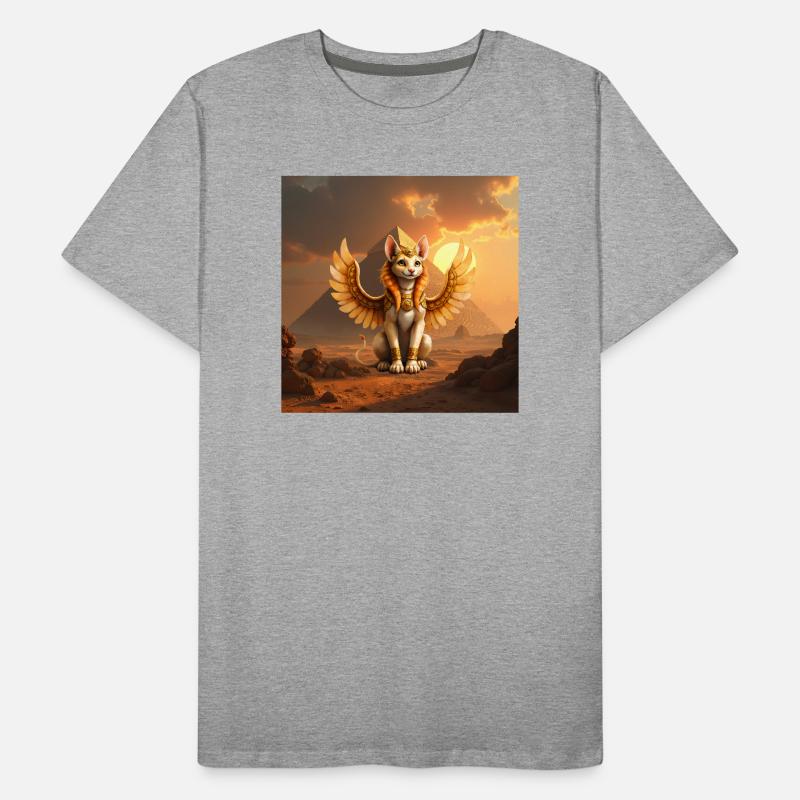 Chat ailé dans le désert d’Égypte T-shirt bio Premium Homme