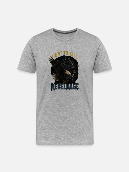 Wild Eagle Rebel Rage Design - Men's Premium Organic T-Shirt - heather grey