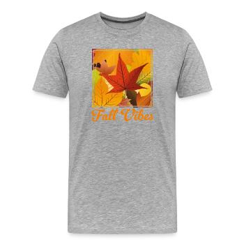 Fall Vibes - Men's Premium Organic T-Shirt - heather grey - Front - Damien (186cm)