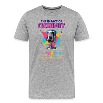 The power of creativity - Men's Premium Organic T-Shirt - heather grey - Front - Damien (186cm)