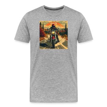 Tapisserie Roi de la Route - T-shirt bio Premium Homme - gris chiné - Devant - Damien (186cm)
