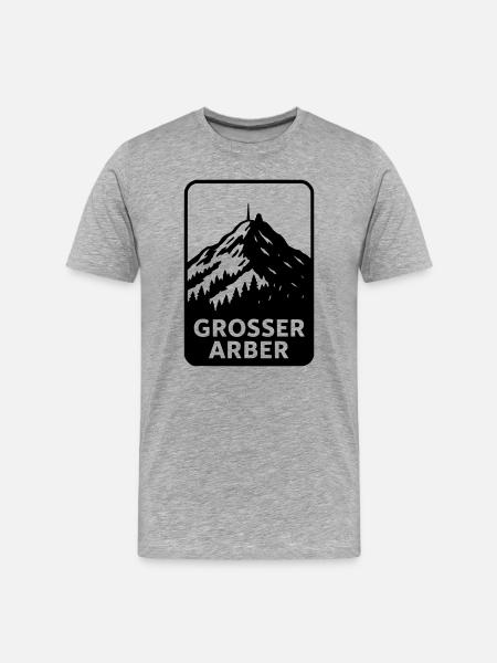 großer arber - Männer Premium Bio T-Shirt - Grau meliert