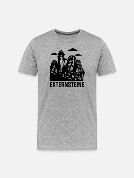 externsteine teutoburger wald - Männer Premium Bio T-Shirt - Grau meliert