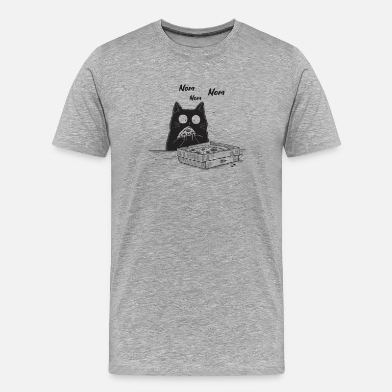 Nom Nom Katze - Männer Premium Bio T-Shirt - Grau meliert