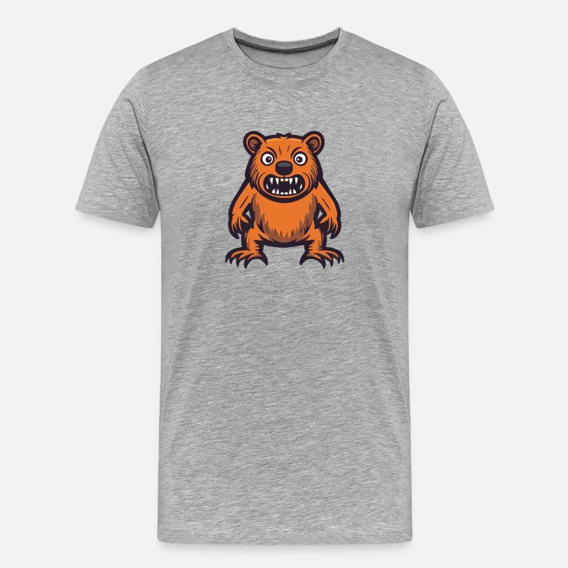 Biber Halloween Comic Lustig - Männer Premium Bio T-Shirt - Grau meliert