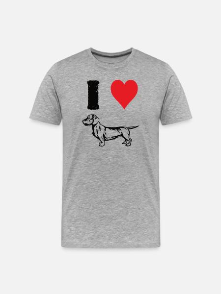J’adore mon teckel - T-shirt bio Premium Homme - gris chiné