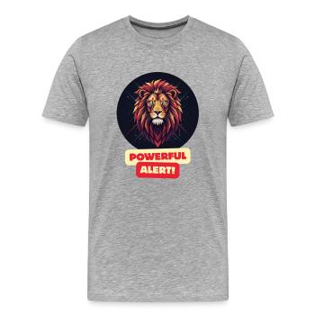 Mächtiger geometrischer Löwe - Männer Premium Bio T-Shirt - Grau meliert - Vorne - Damien (186cm)